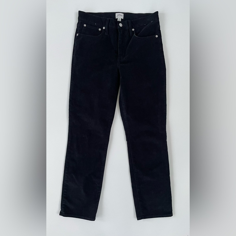 J.Crew Women's Black Vintage slim-straight corduroy pant Size 28, like new! - Picture 2 of 12